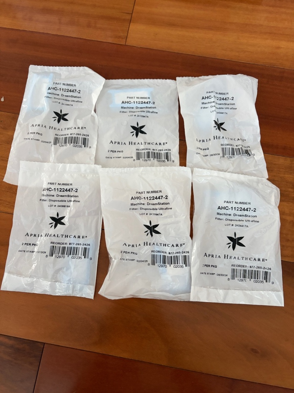 (6) Apria Healthcare DreamStation ultrafine filters 12 filters total 1122447-2